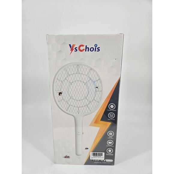 YsChois Electric Fly Swatter Bug Zapper Mosquito Zapper Racket White NEW In Box - Picture 4 of 11